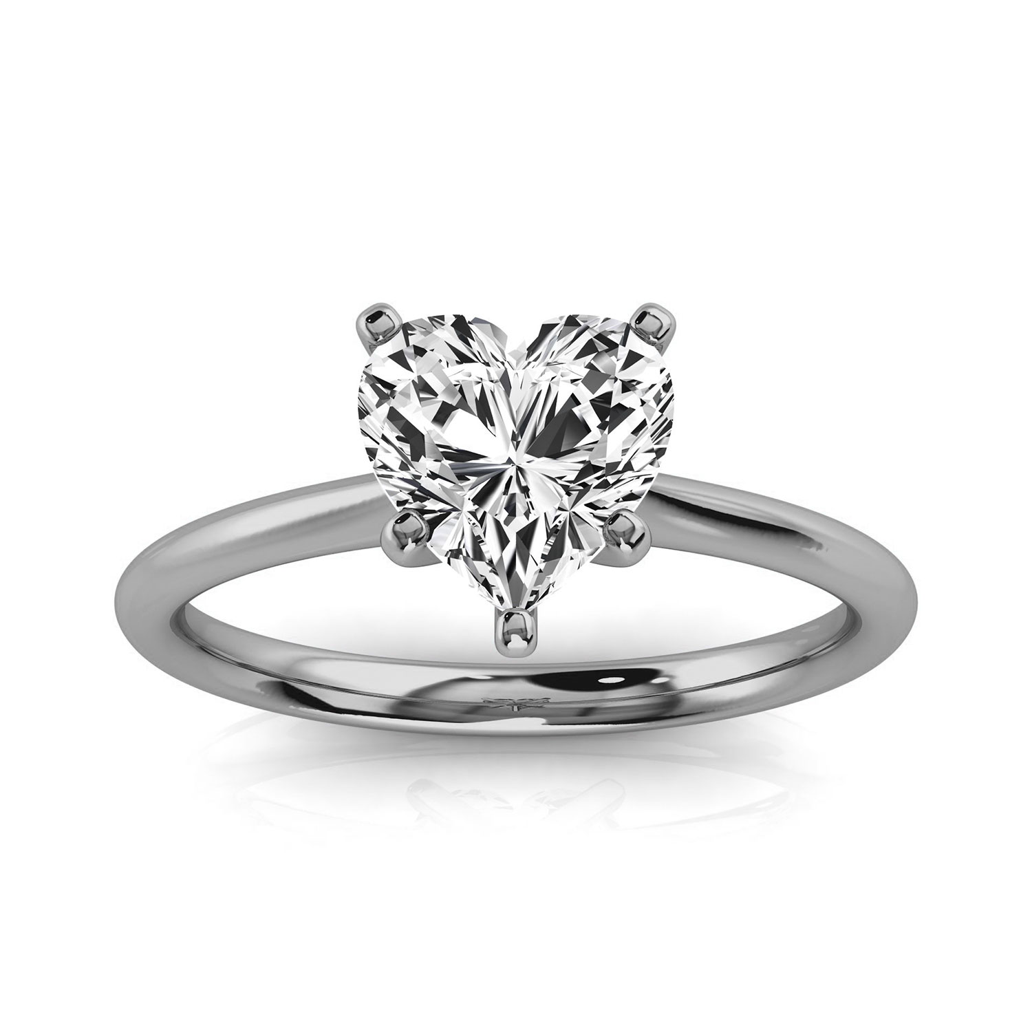 14K White Gold Reli 2 MM Solitaire Ring